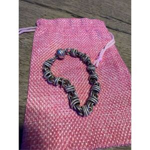 Milor Italy 925 Silver Rings Bracelet Magnetic Closure 7in